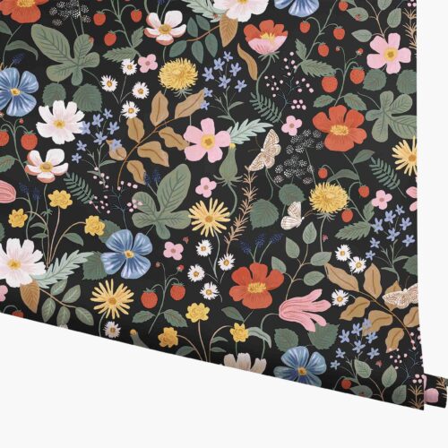 Strawberry Fields Wallpaper - Black