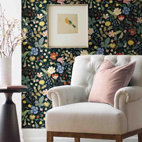 Alternative view of Strawberry Fields Wallpaper - Black