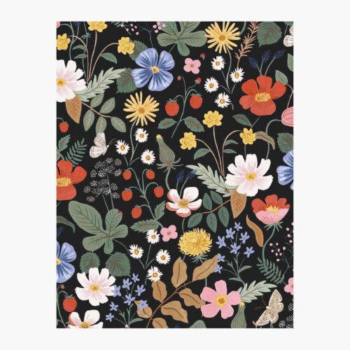 Strawberry Fields Wallpaper Sample - Black