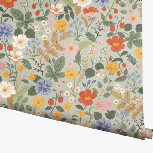 Strawberry Fields Wallpaper - Mint