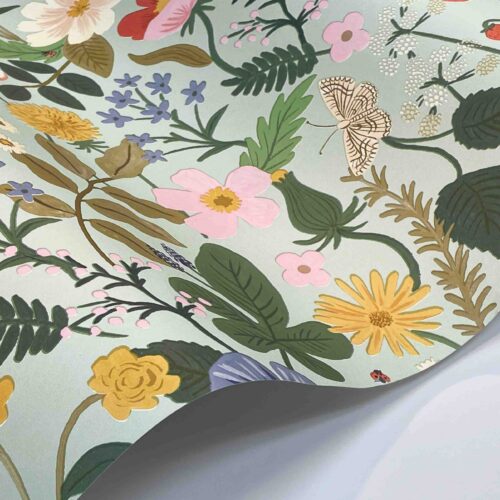 Alternative view of Strawberry Fields Wallpaper Sample - Mint