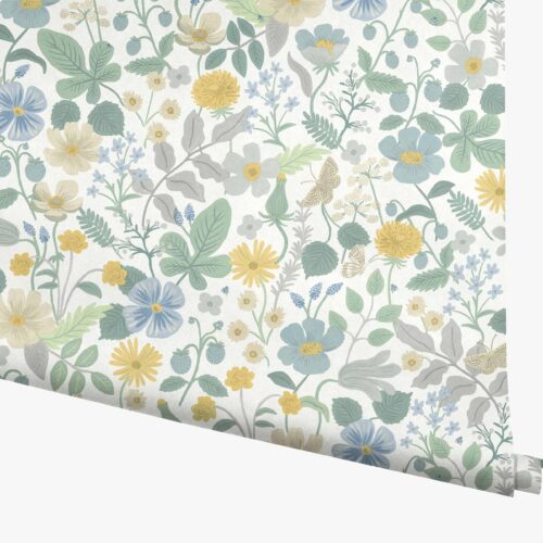 Strawberry Fields Wallpaper - Blue & Green