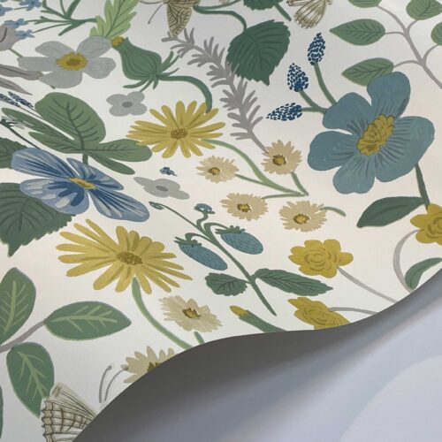 Alternative view of Strawberry Fields Wallpaper Sample - Blue & Green