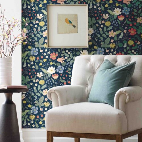 Alternative view of Strawberry Fields Wallpaper - Navy