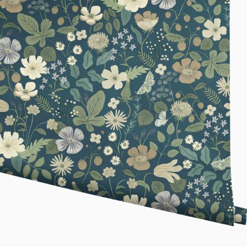 Strawberry Fields Wallpaper - Teal