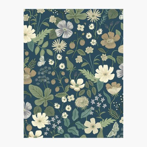 Strawberry Fields Wallpaper Sample - Teal