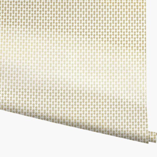 Petal Wallpaper - White & Metallic Gold