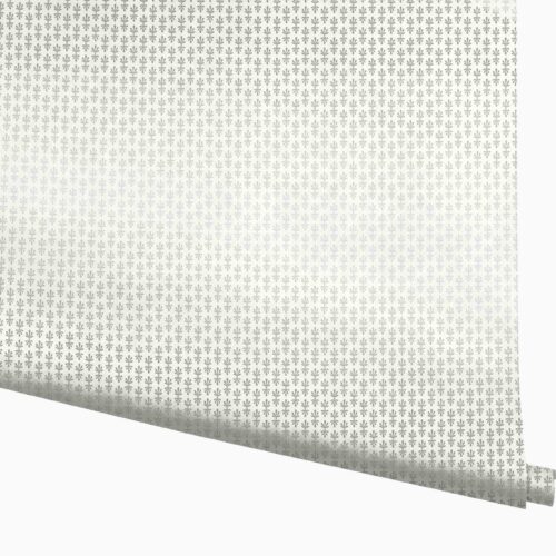 Petal Wallpaper - White & Metallic Silver