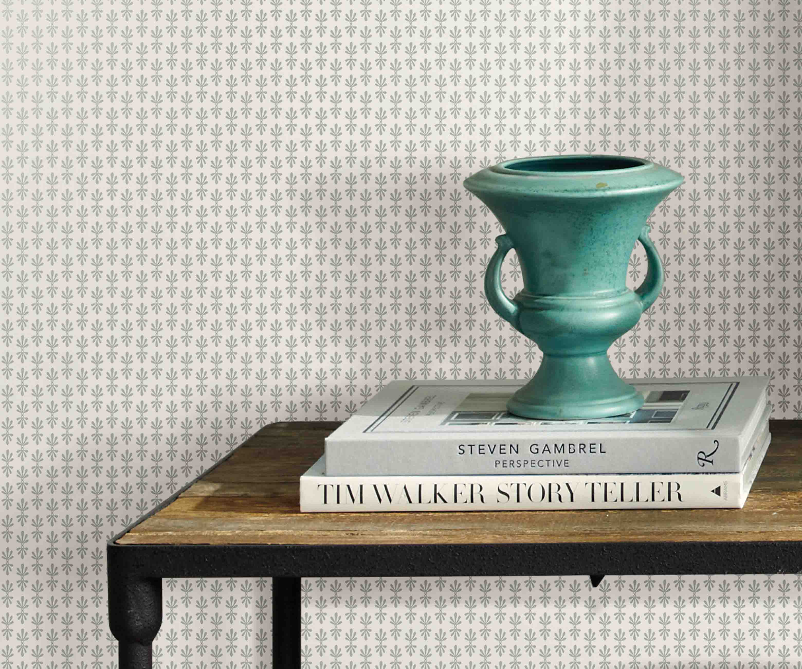 Petal Wallpaper Sample - White & Metallic Silver - Image 3