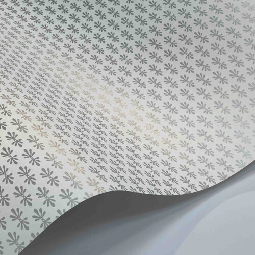 Alternative view of Petal Wallpaper Sample - White & Metallic Silver