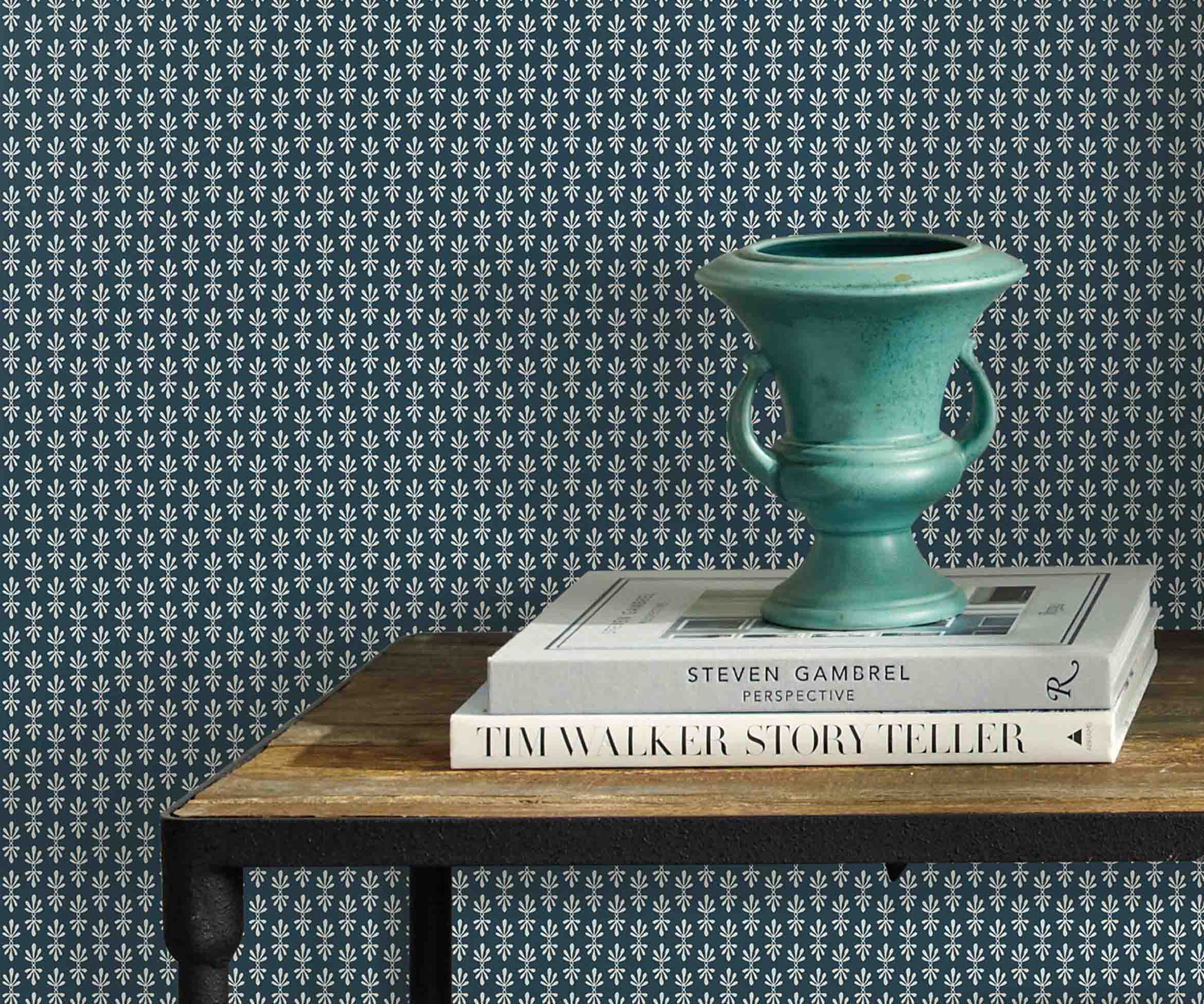Petal Wallpaper - Teal & White - Image 4