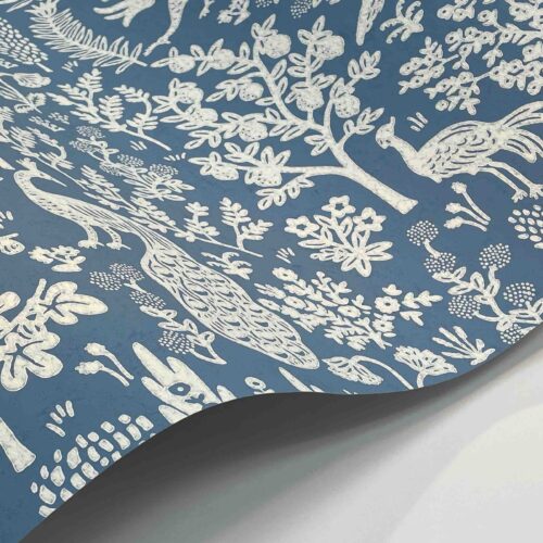 Alternative view of Menagerie Toile Wallpaper Sample - Blue & White