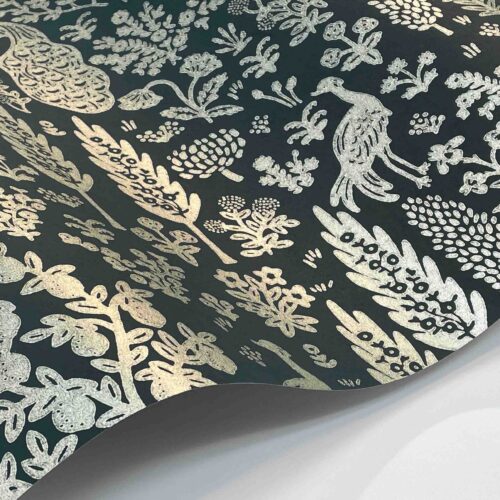 Alternative view of Menagerie Toile Wallpaper Sample - Navy & Metallic Silver