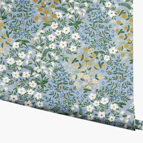 Wildwood Garden Wallpaper - Blue
