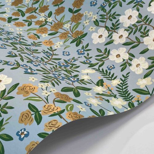 Alternative view of Wildwood Garden Wallpaper Sample - Blue