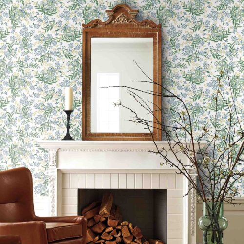 Alternative view of Cornflower Wallpaper - White