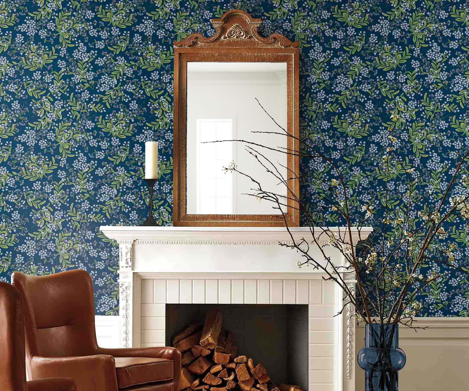 Cornflower Wallpaper - Navy - Image 4