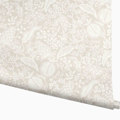 Pomegranate Wallpaper - Beige & White