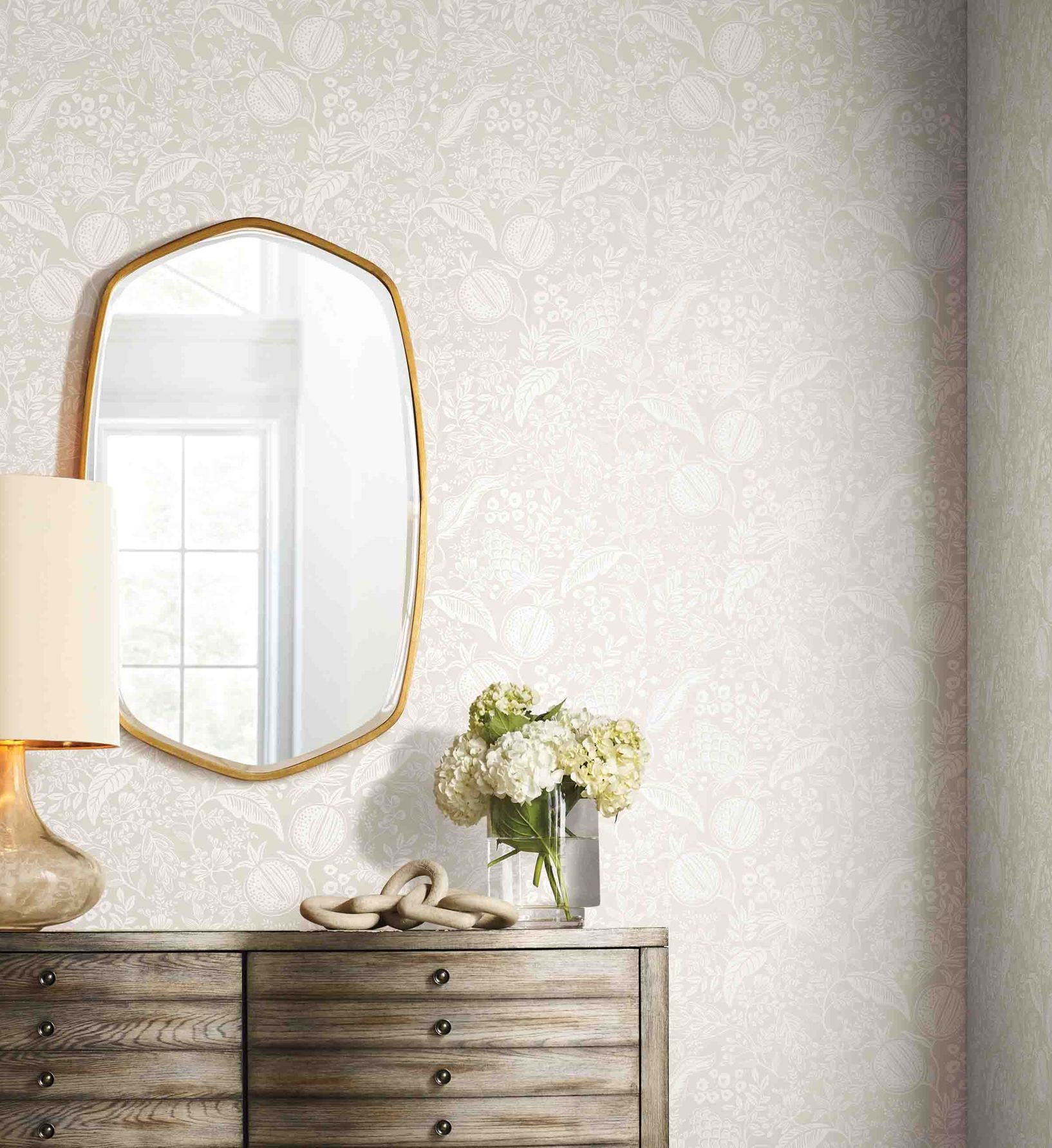 Pomegranate Wallpaper - Beige & White - Image 2