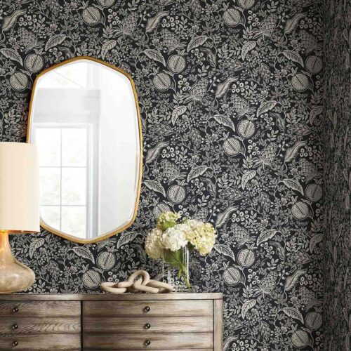 Alternative view of Pomegranate Wallpaper - Black & Linen