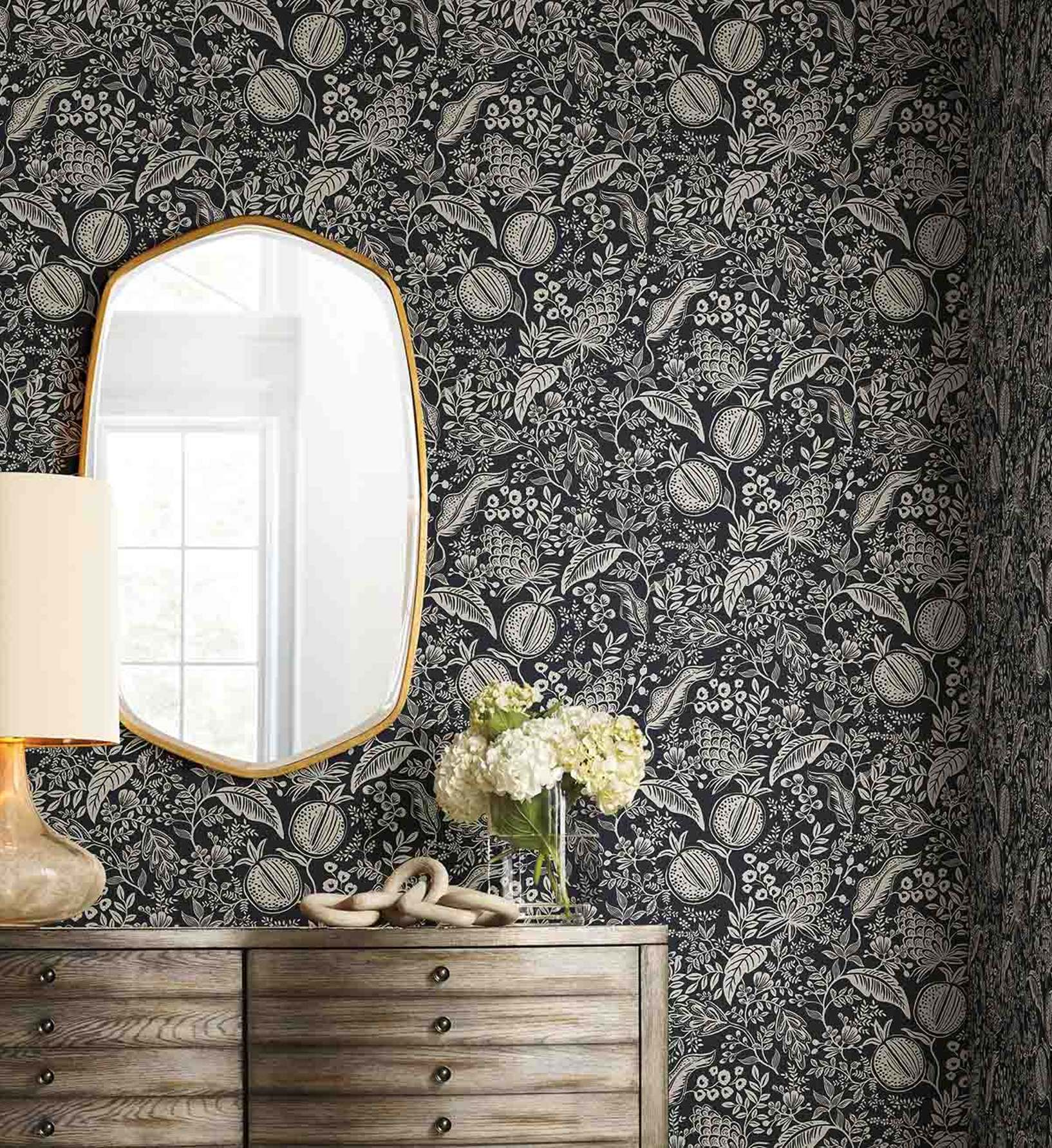 Pomegranate Wallpaper - Black & Linen - Image 2