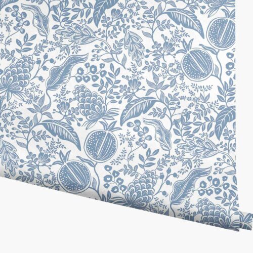 Pomegranate Wallpaper - White & Blue