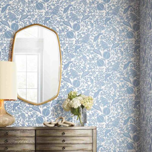 Alternative view of Pomegranate Wallpaper - White & Blue