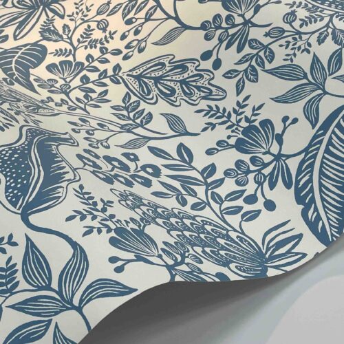 Alternative view of Pomegranate Wallpaper Sample - White & Blue