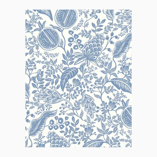 Pomegranate Wallpaper Sample - White & Blue