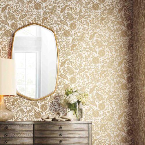 Alternative view of Pomegranate Wallpaper - White & Metallic Gold