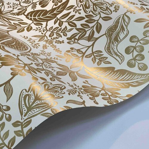 Alternative view of Pomegranate Wallpaper Sample - White & Metallic Gold
