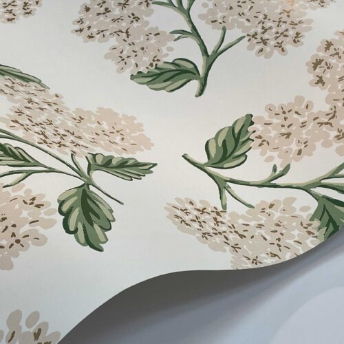 Alternative view of Hydrangea Wallpaper Sample - White & Blush