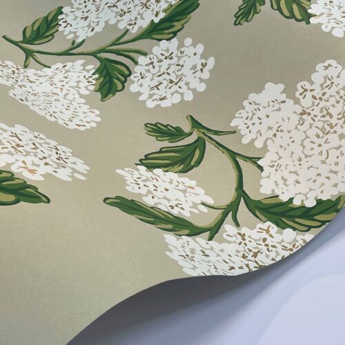 Alternative view of Hydrangea Wallpaper Sample - Linen