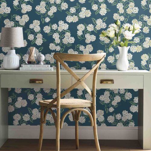 Alternative view of Hydrangea Wallpaper - Teal