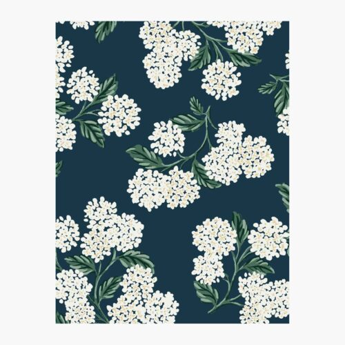 Hydrangea Wallpaper Sample - Teal