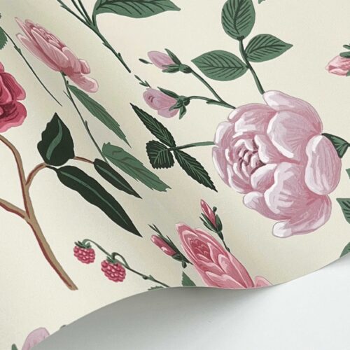 Alternative view of Roses Wallpaper Sample - Linen