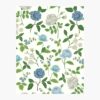 Roses Wallpaper Sample - White & Blue