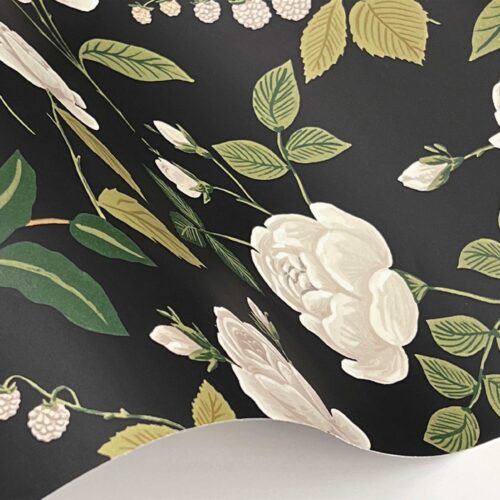 Alternative view of Roses Wallpaper Sample - Black