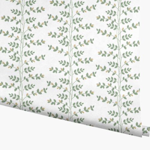 Climbing Vines Wallpaper - White & Metallic Gold