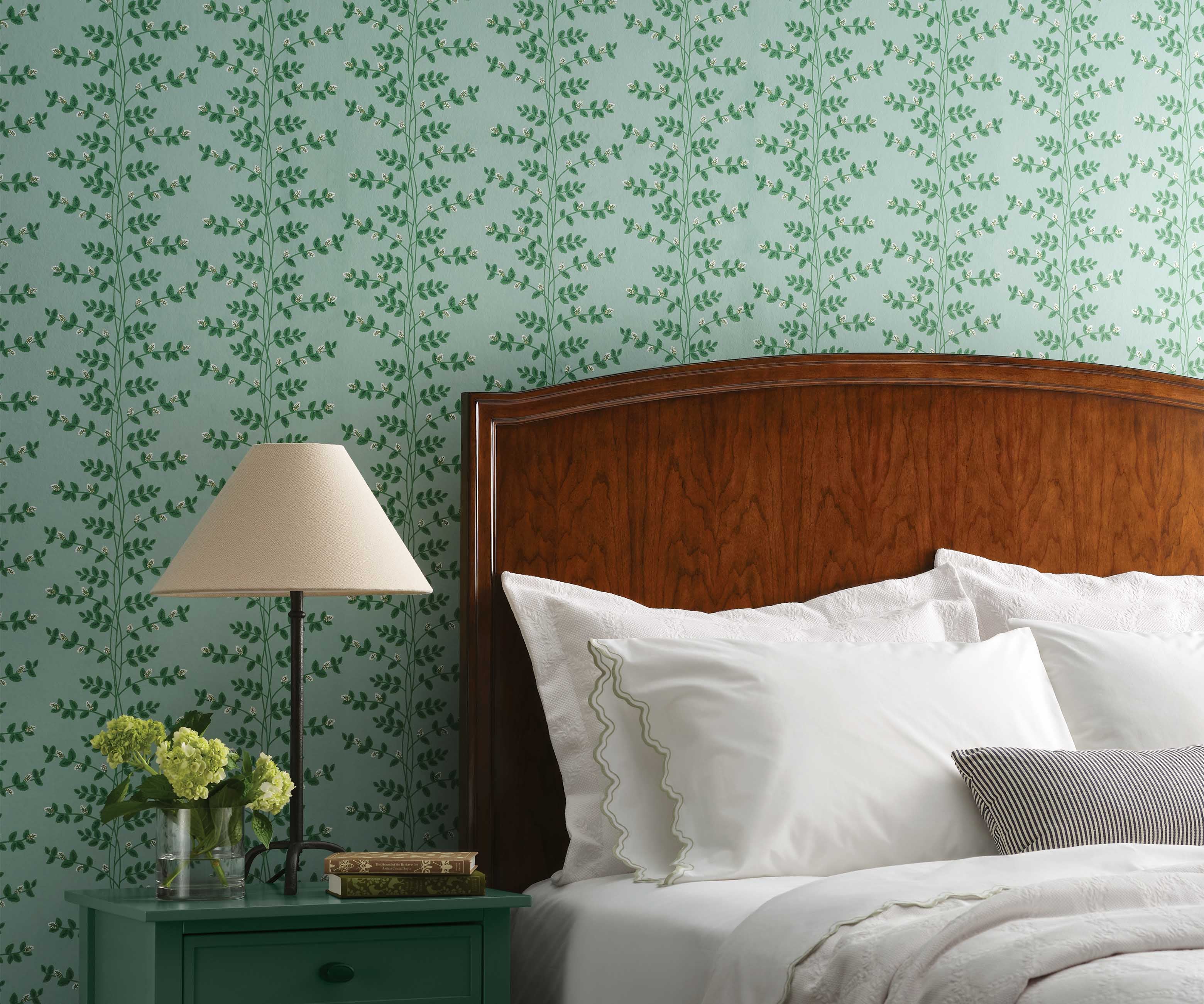 Climbing Vines Wallpaper - Teal - Image 2