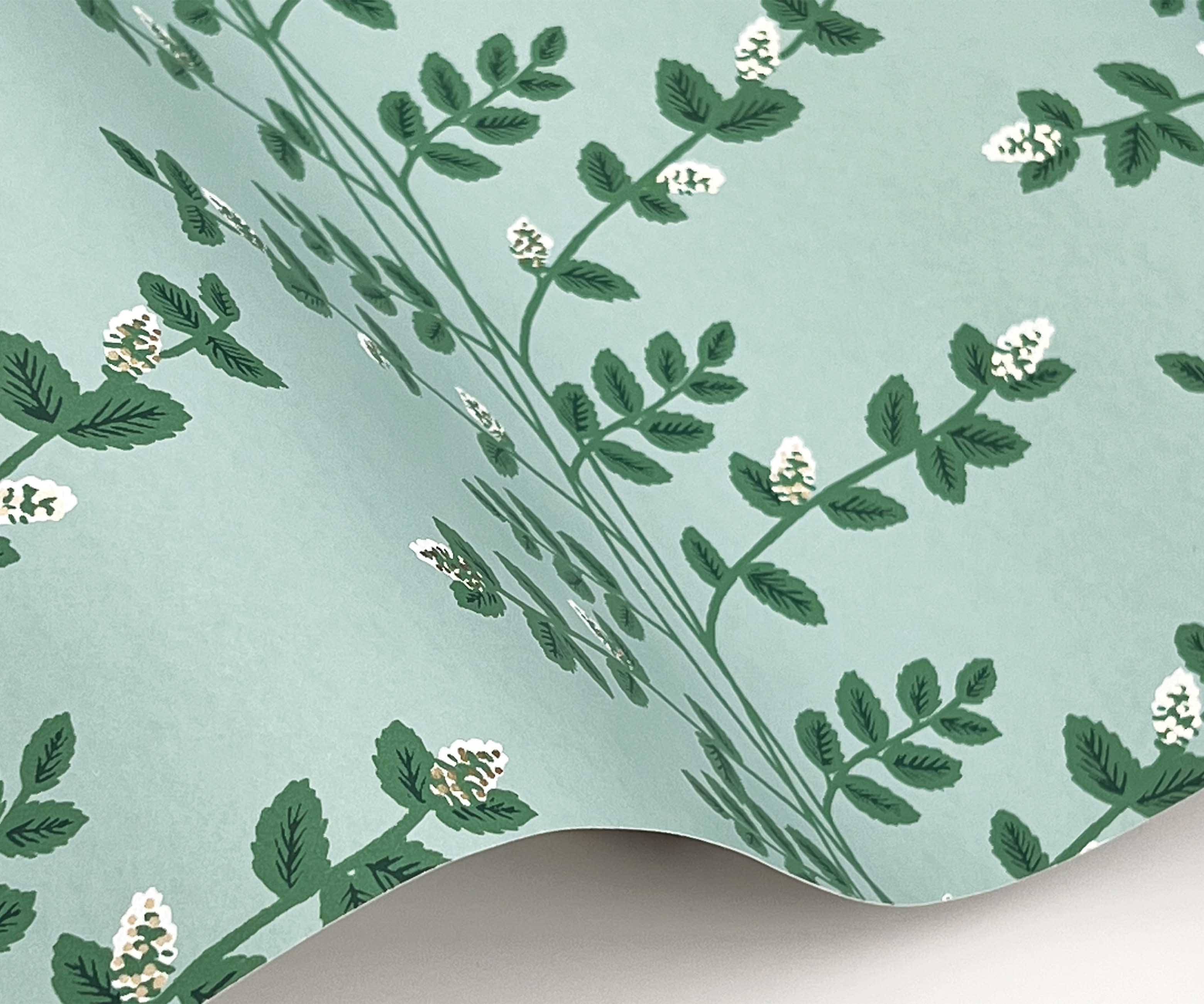 Climbing Vines Wallpaper - Teal - Image 4