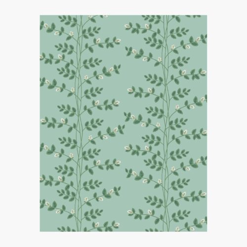 Climbing Vines Wallpaper Sample - Teal