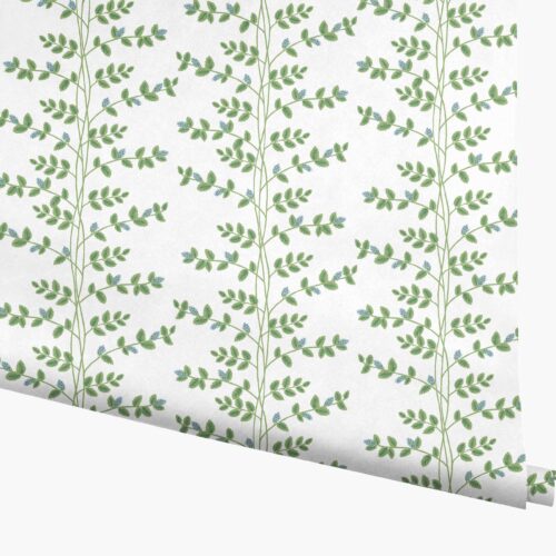 Climbing Vines Wallpaper - White & Blue