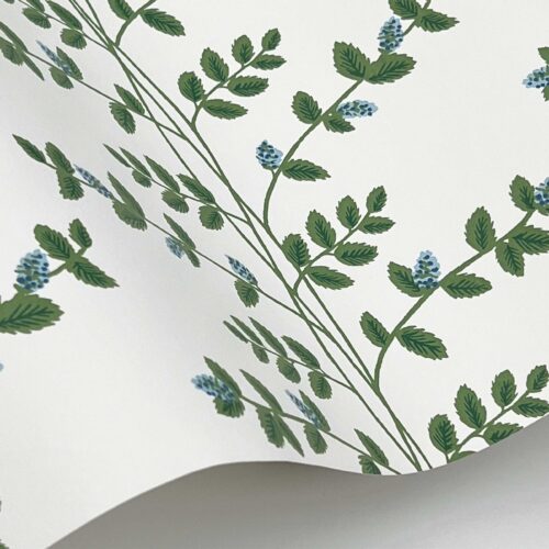 Alternative view of Climbing Vines Wallpaper Sample - White & Blue