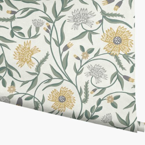Aster Wallpaper - Linen & Gold