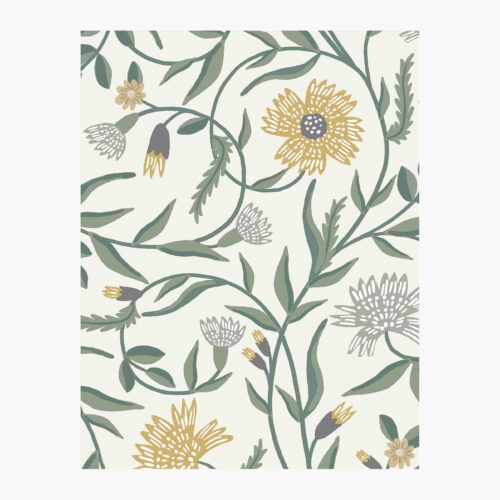 Aster Wallpaper Sample - Linen & Gold