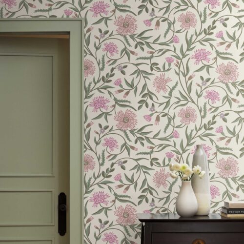 Alternative view of Aster Wallpaper - Linen & Rose