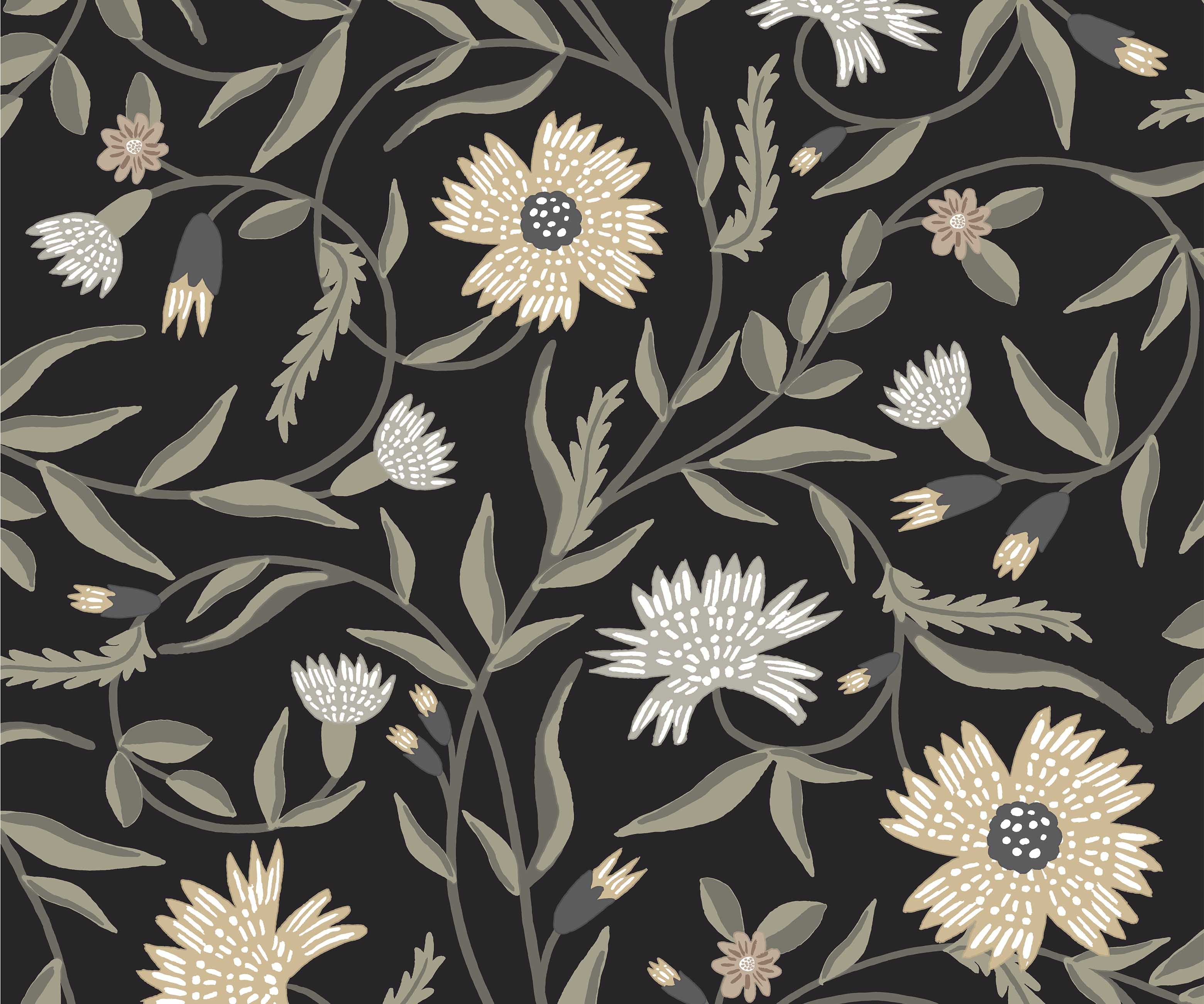 Aster Wallpaper - Black - Image 3
