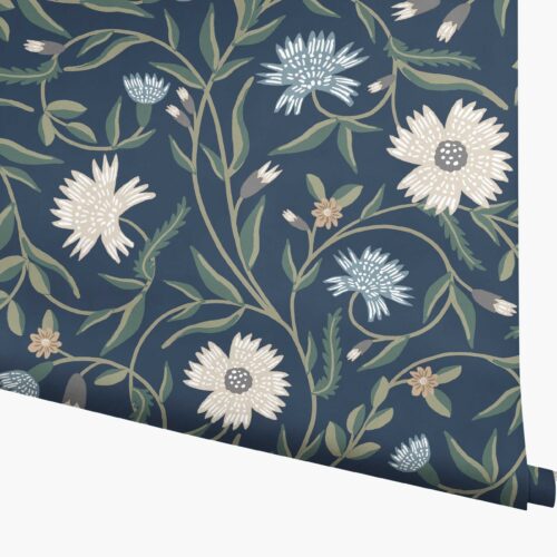 Aster Wallpaper - Navy
