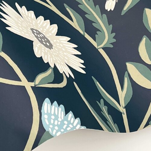 Alternative view of Aster Wallpaper Sample - Navy